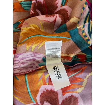 Farm Rio Maxi Dress Tropical Floral Print Spaghetti Strap Silk Blend XS