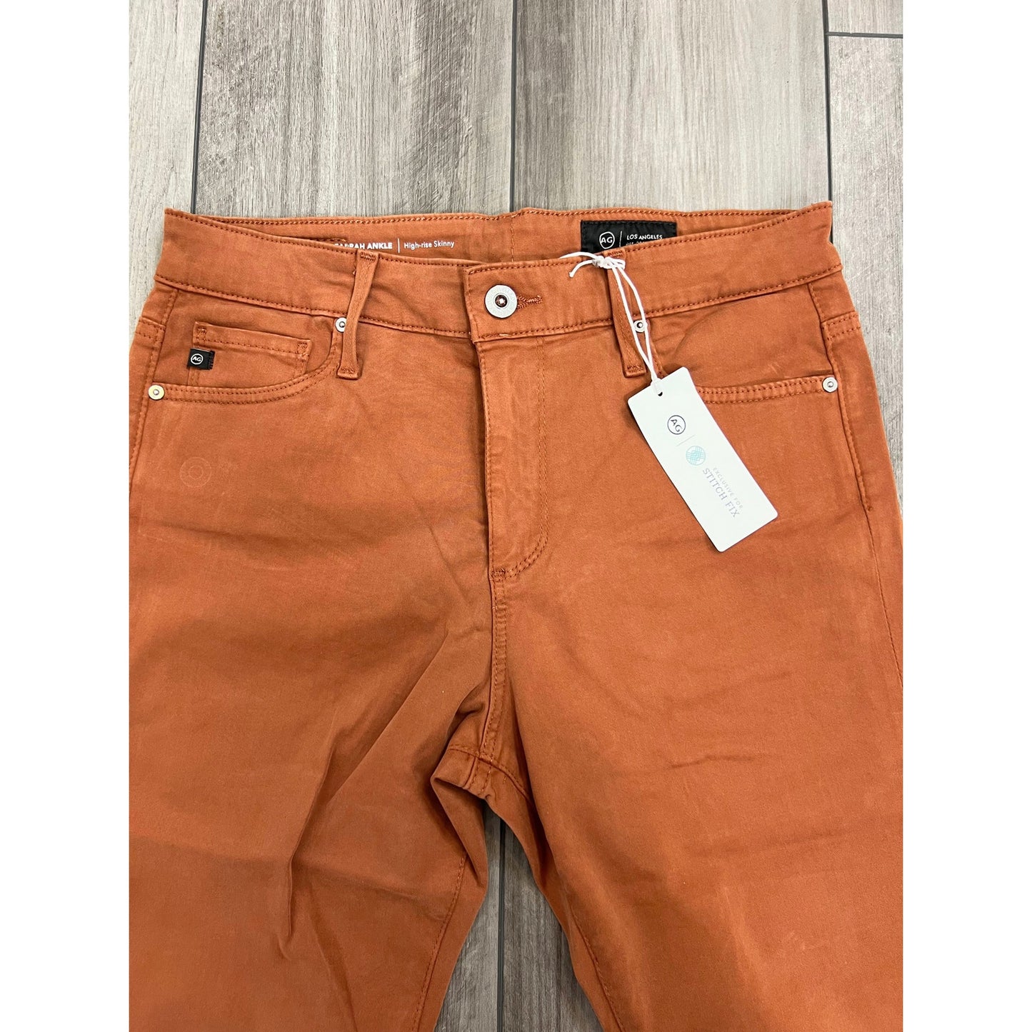 Adriano Goldschmied Farrah Ankle High Rise Skinny Jeans in Clay Orange Size 29