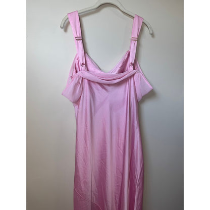 Show Me Your Mumu Rome Maxi Dress Pink Satin Cold Shoulder Bridesmaid Gown Large
