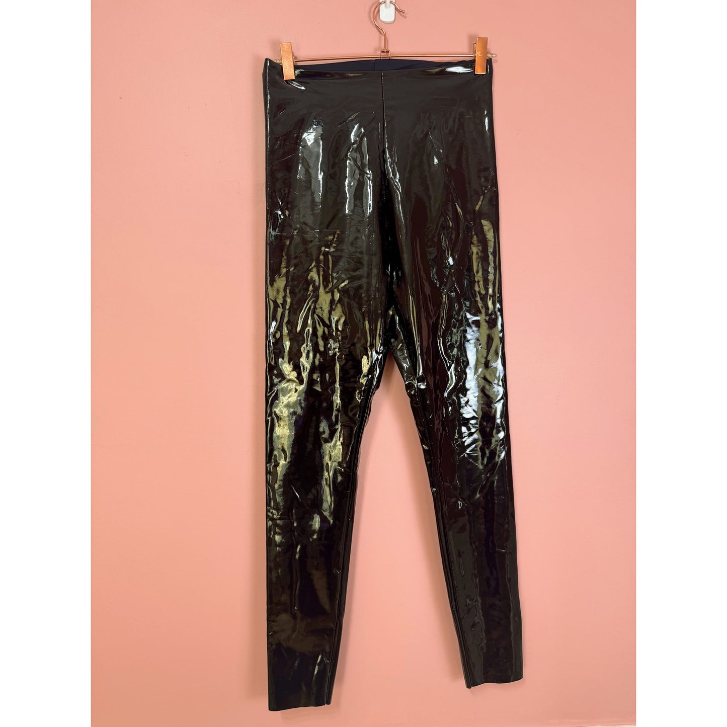 Commando Black Faux Patent High Rise Leggings Size Medium