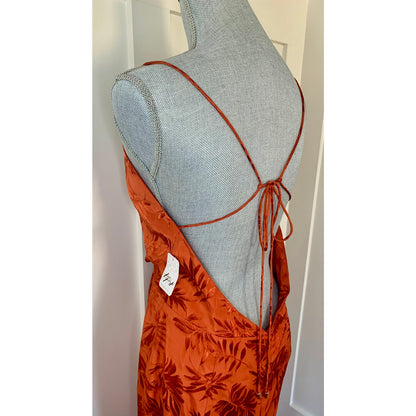 Significant Other Mae Maxi Dress in Clay Orange Size 10 Floral Embossed V-Neck