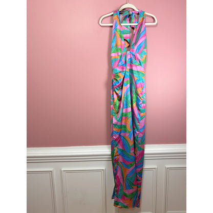 Show Me Your Mumu Adele Halter Maxi Dress in Guava Punch Size Small