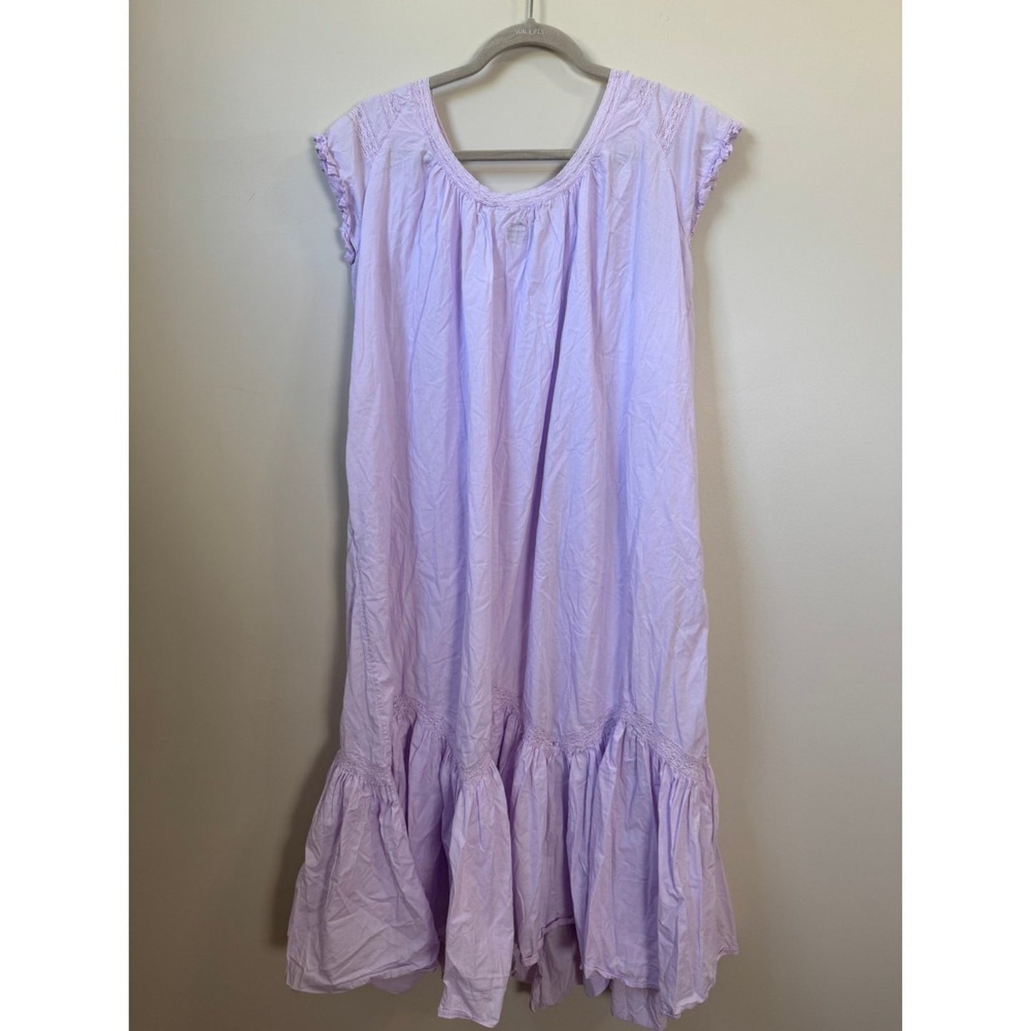Free People Free-Est Lavender Crochet Lace Button Front Midi Dress Lilac XS