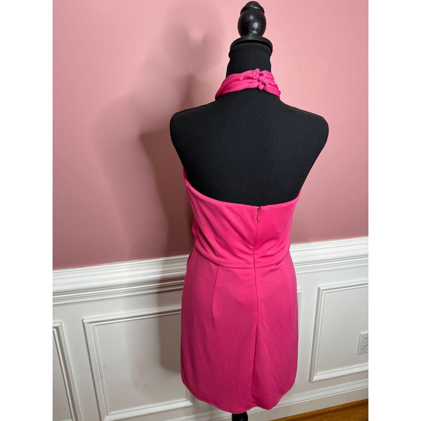 Cinq a Sept Kaily Gathered Mini Dress in Pink Dahlia Size 6 Ruched Stretch