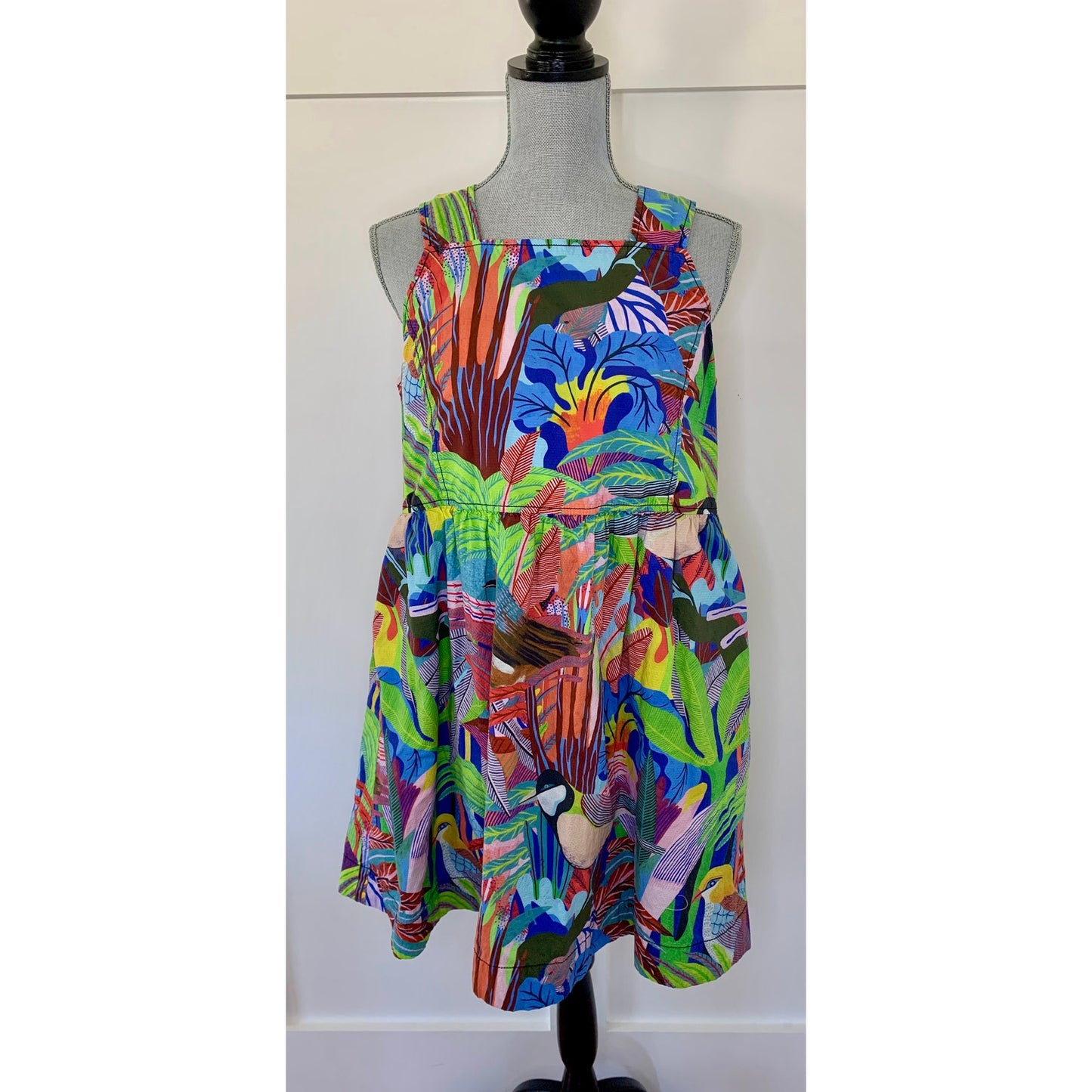Anthropologie Orane Sigal Bird Palm Mini Dress Multi Medium Sleeveless Pullover