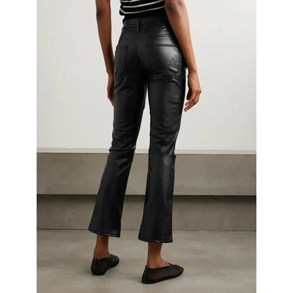 NEW NWT MOTHER The Insider Flood Faux Leather Bootcut Pants Size 29