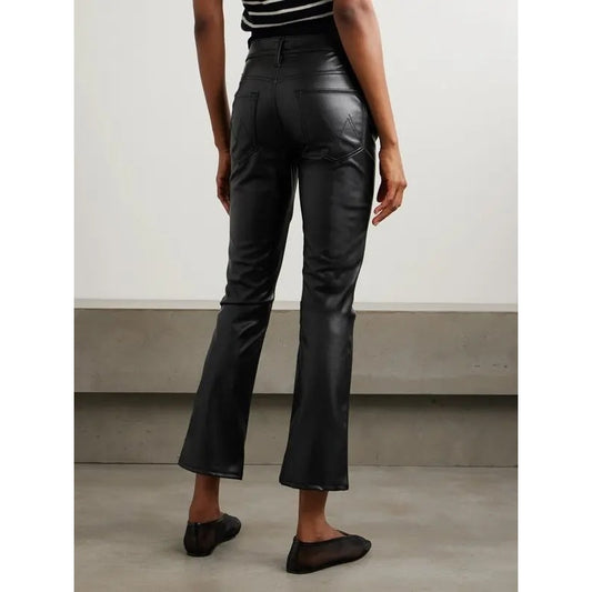 NEW NWT MOTHER The Insider Flood Faux Leather Bootcut Pants Size 29