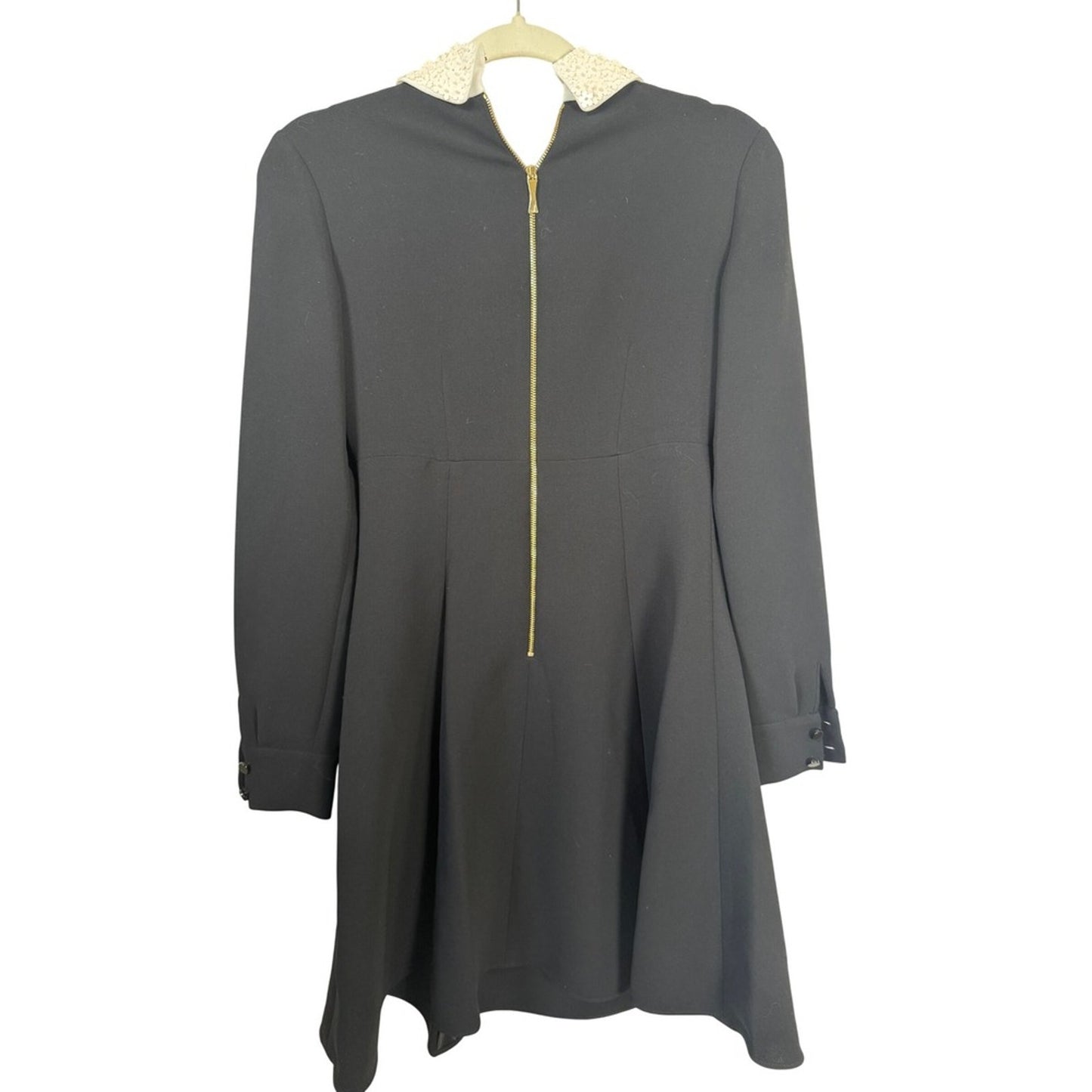 Kate Spade New York Black Sequin Collar Long Sleeve Mini Dress Size 00