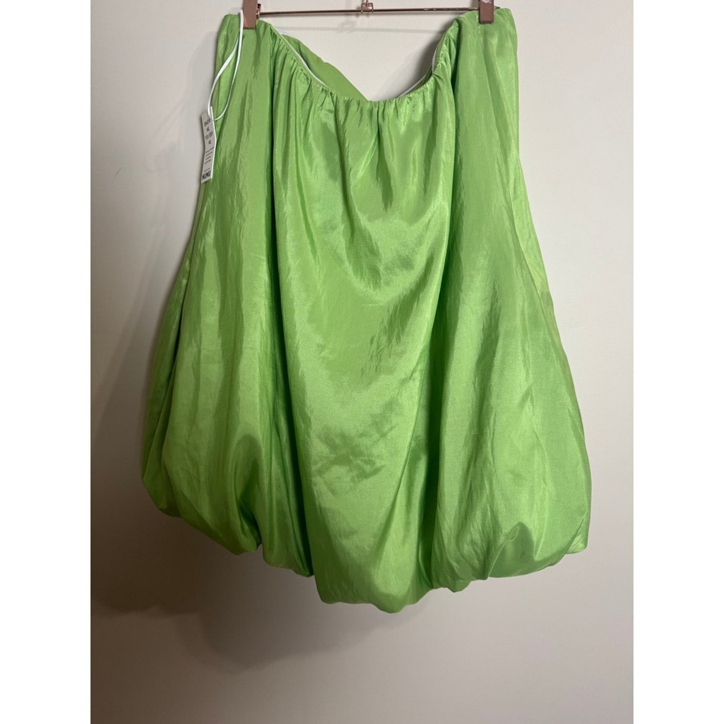 Show Me Your Mumu Lime Green Bubble Mini Dress Strapless Taffeta Party Neon NEW