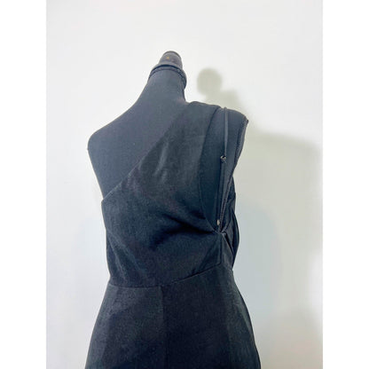 Katie May A Cut Above Gown Maxi Dress Black Medium One Shoulder Stretch Lined