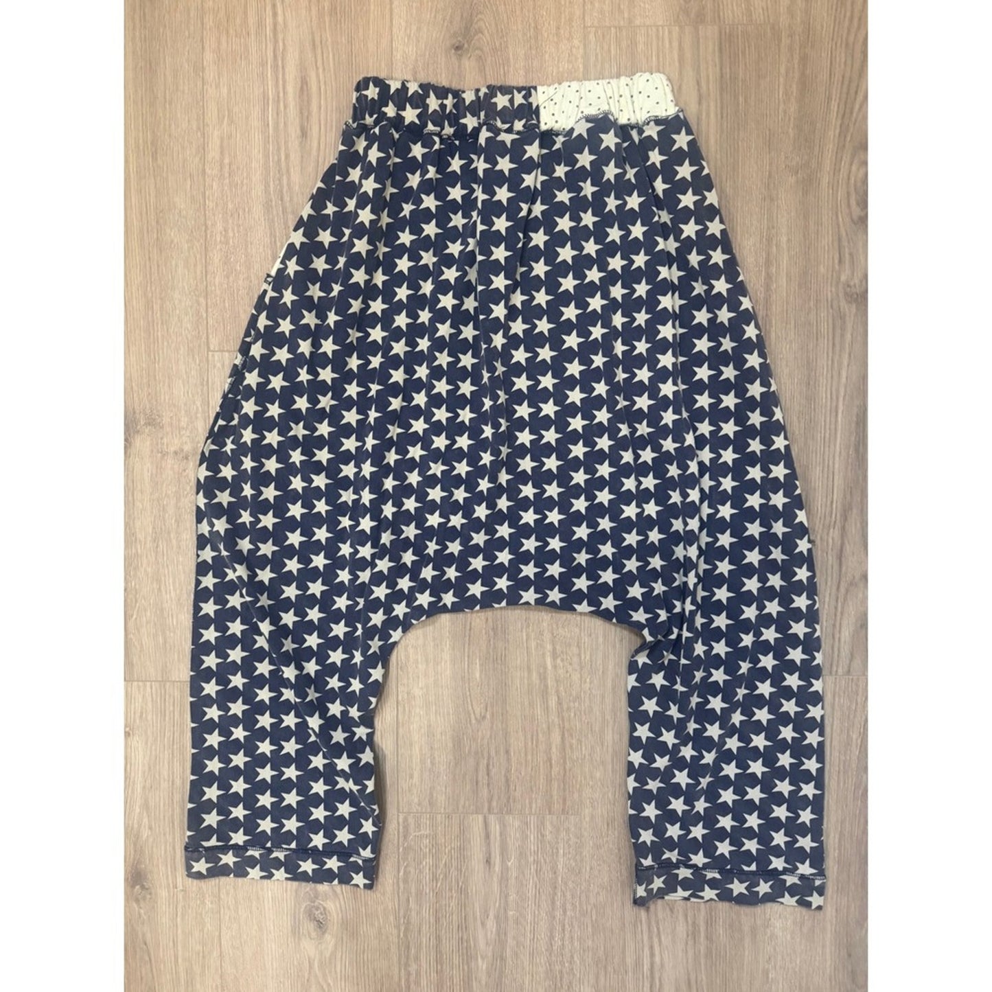 Jaded Gypsy Womens Star Print Harem Pants Navy Blue Drop Crotch Boho O/S