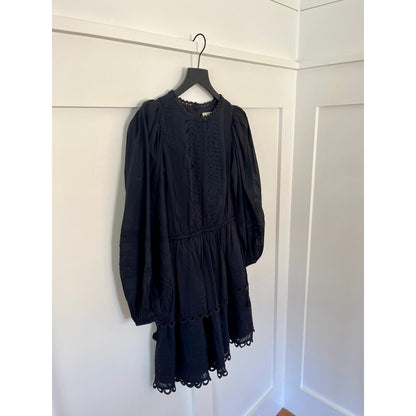 Farm Rio Black Lace Long Sleeve Mini Dress Size XS