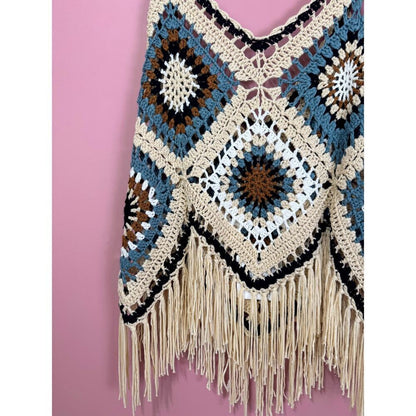 Jaded Gypsy Desert Views Crochet Tank Top Size L/XL
