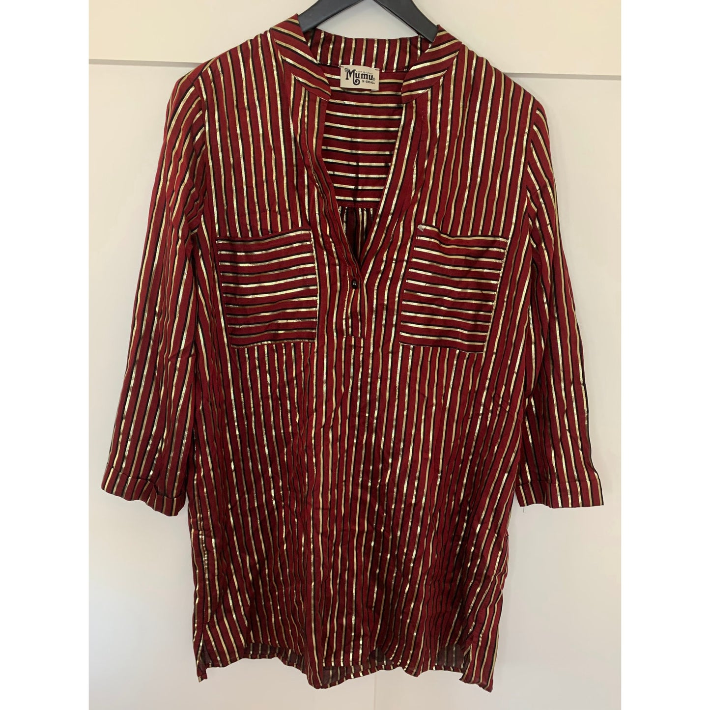 Show Me Your Mumu Maribelle Shirt Dress in Late Night Stripe Size XS Long Sleeve