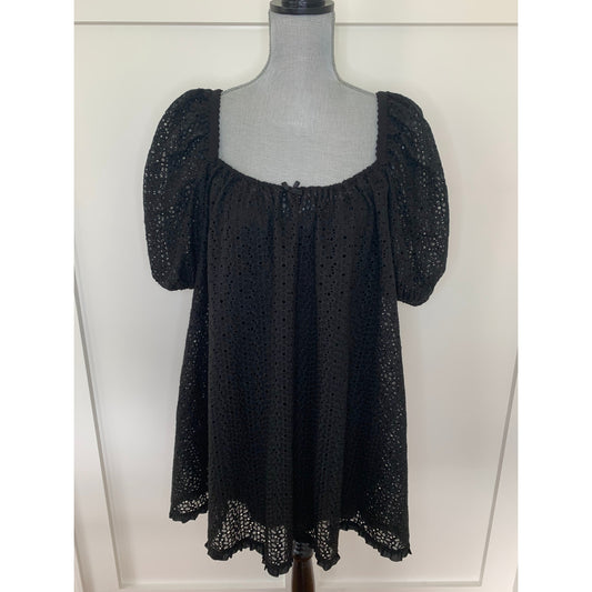 For Love & Lemons Mini Dress With Slip in Black Medium Floral Short Sleeve