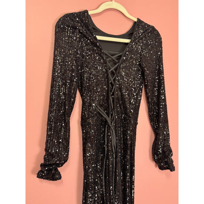 Show Me Your Mumu Kitty Catsuit in Midnight Glitz Black Size Small
