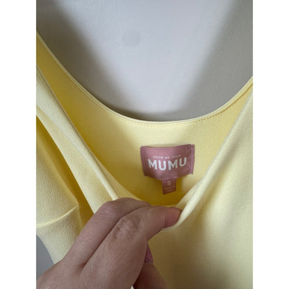Show Me Your Mumu Yellow Maxi Dress Scoop Neck High Slit Bridesmaid Gown Small