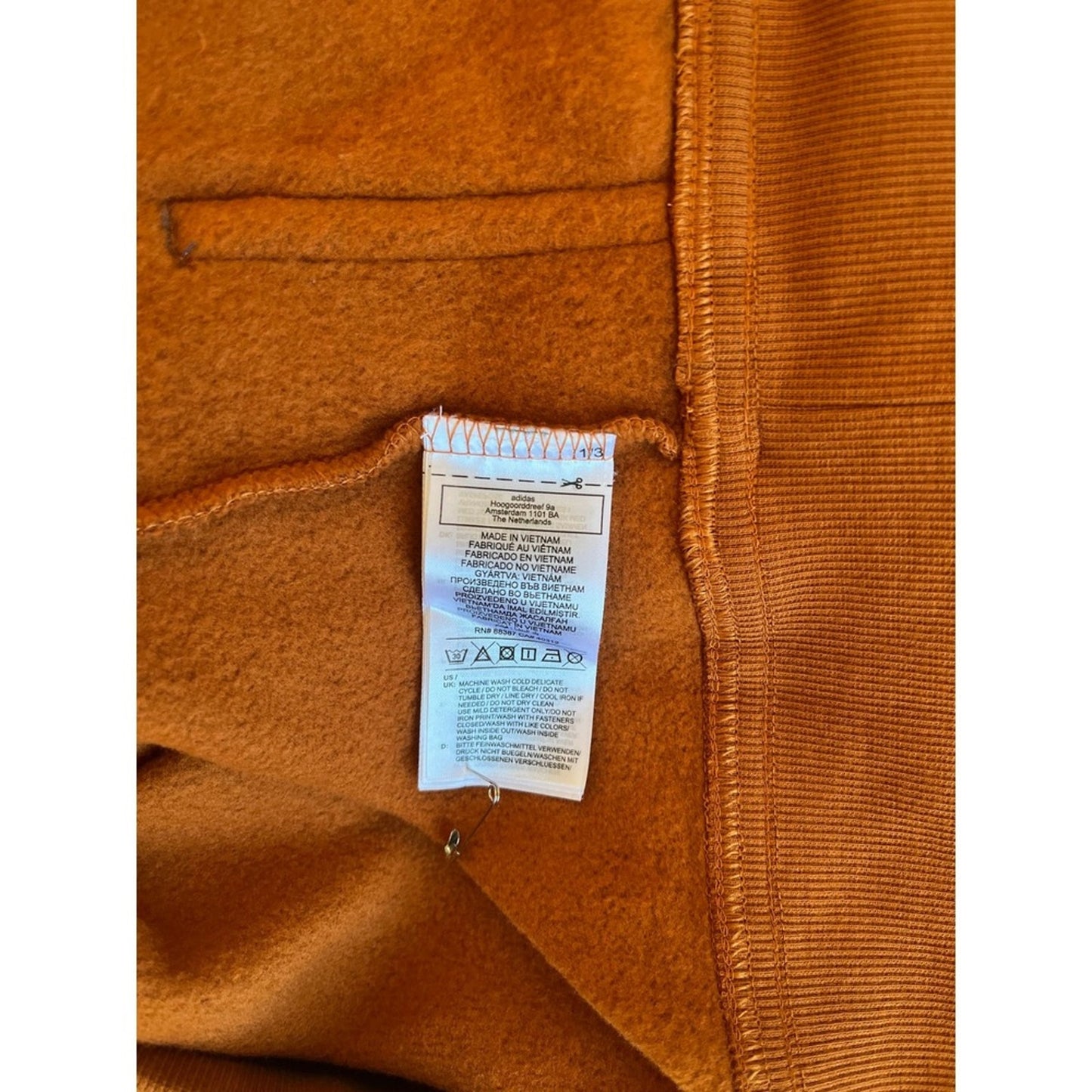 Adidas by Stella McCartney Cinnamon Orange Oversized Zip Up Hoodie Sweatshirt