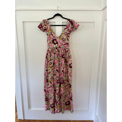 Dodo Bar Or Jenny Floral V-Neck Maxi Dress Size XS