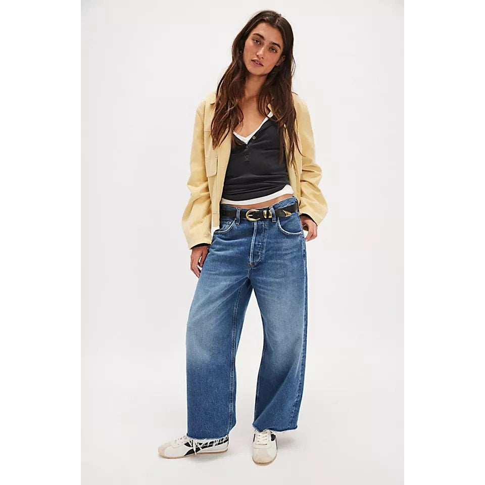 NEW NWT Citizens of Humanity Ayla Raw Hem Crop Jean in Solano Size 29