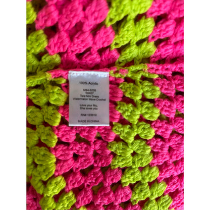 NEW NWT Show Me Your Mumu Tara Mini Dress Watermelon Wave Crochet Size Small