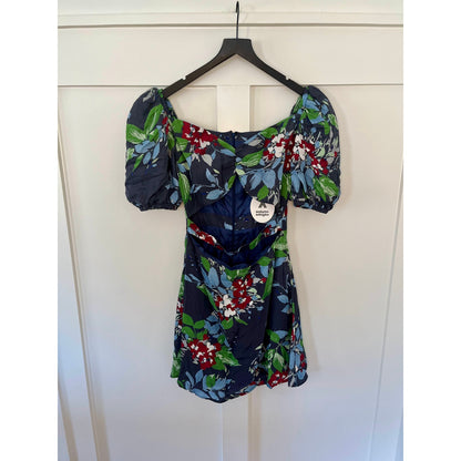Autumn Adeigbo Alyssa Dress Blue Floral Size 6