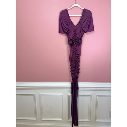 Yaura Tiara Dress Grape Maxi Off the Shoulder US XS