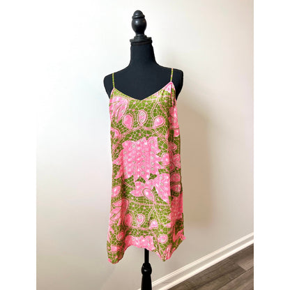 Hemant and Nandita Pakhi Kaftan Dress with Slip Lining Small Floral Side Slit