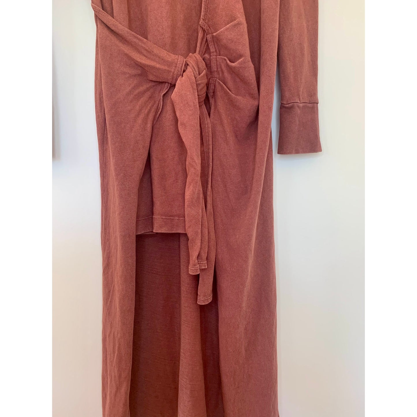 Free People Molly Side-Tie Midi Dress in Bittersweet Size XS Long Sleeve Cotton