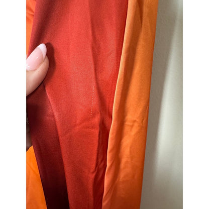 YLLW Ombre Strapless Maxi Dress Burgundy Orange Gradient with Scarf New