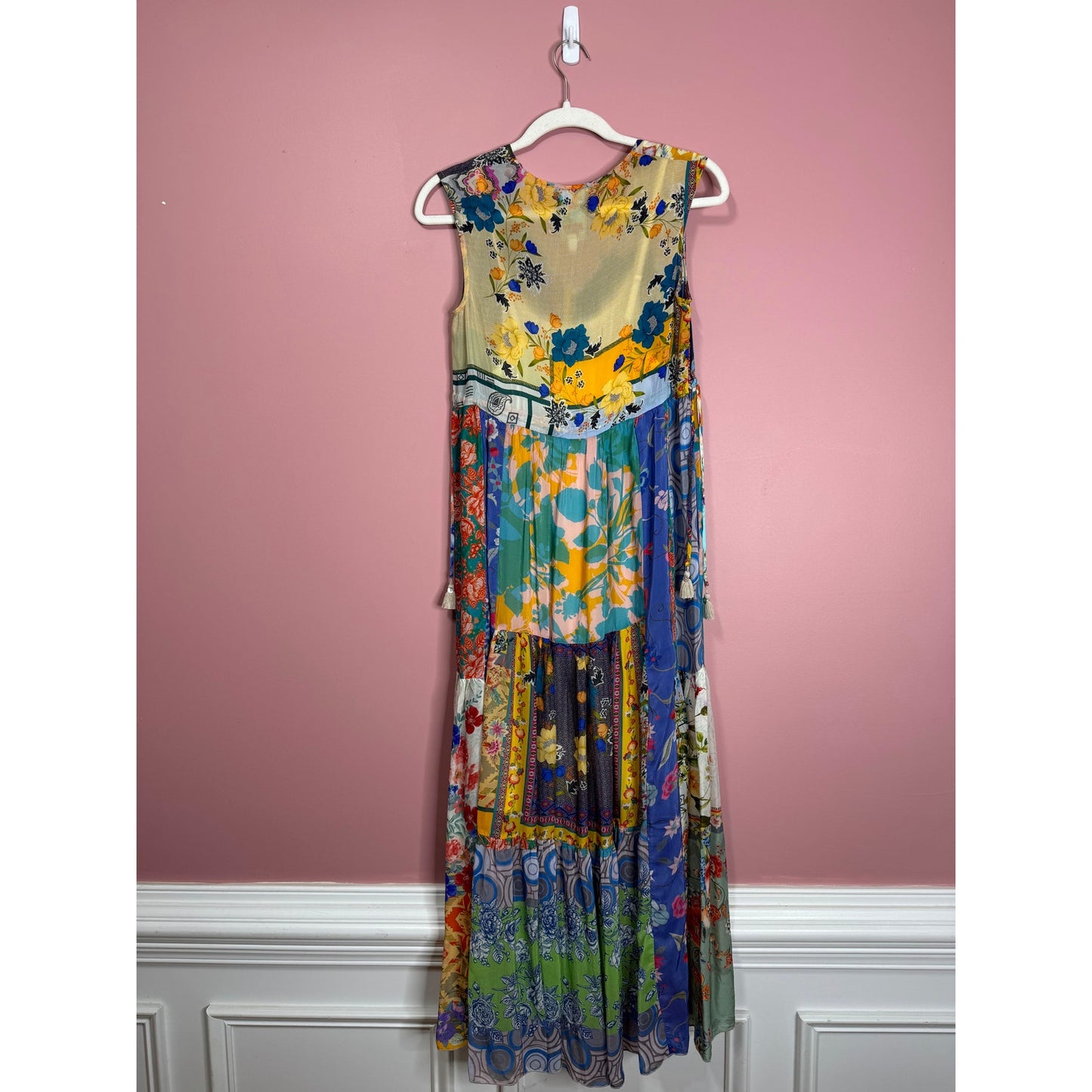 Johnny Was Cherika Natania Patchwork Dress in Multi Size XXS Floral Sleeveless
