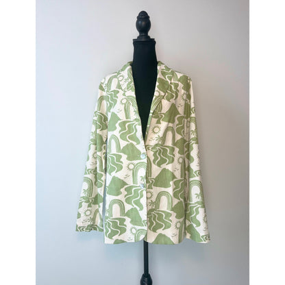 Show Me Your Mumu Hayden Blazer in Desert Sands Large Graphic Print Button Front