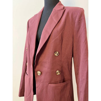 Nic + Zoe‎ The Avenue Blazer in Redwood Size 8 Button Front Stretch Formal Party