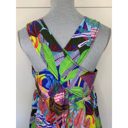 Anthropologie Orane Sigal Bird Palm Mini Dress Multi Medium Sleeveless Pullover