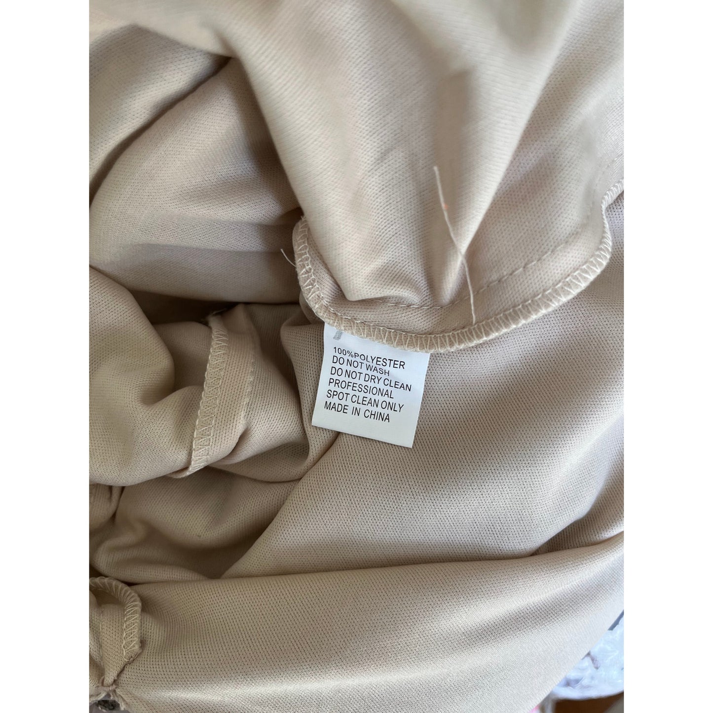 NEW NWT Mac Duggal 70237 Beige Embellished High Neck Illusion Long Sleeve Midi Dress Mocha Size 4