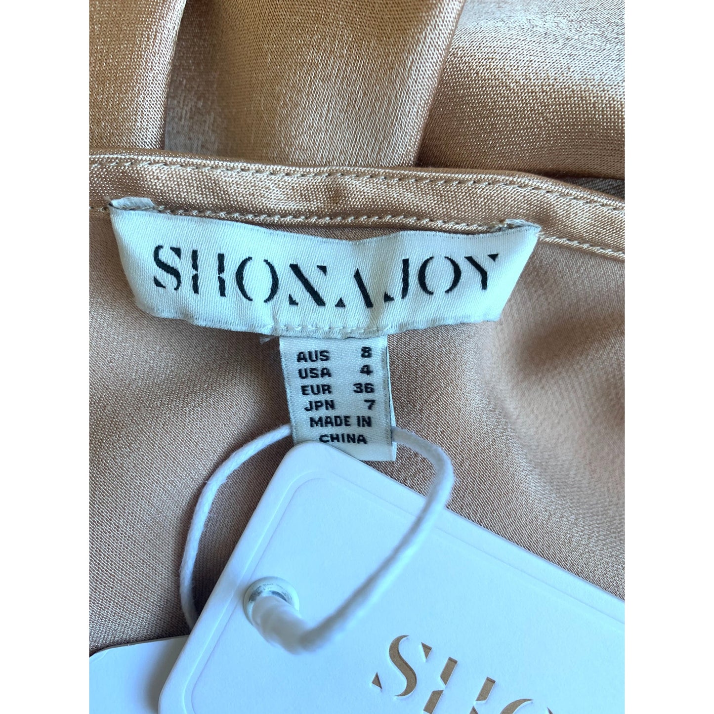 Shona Joy La Lune Bias Maxi Dress in Desert Rose Size 4 Cowl Neck Front Split