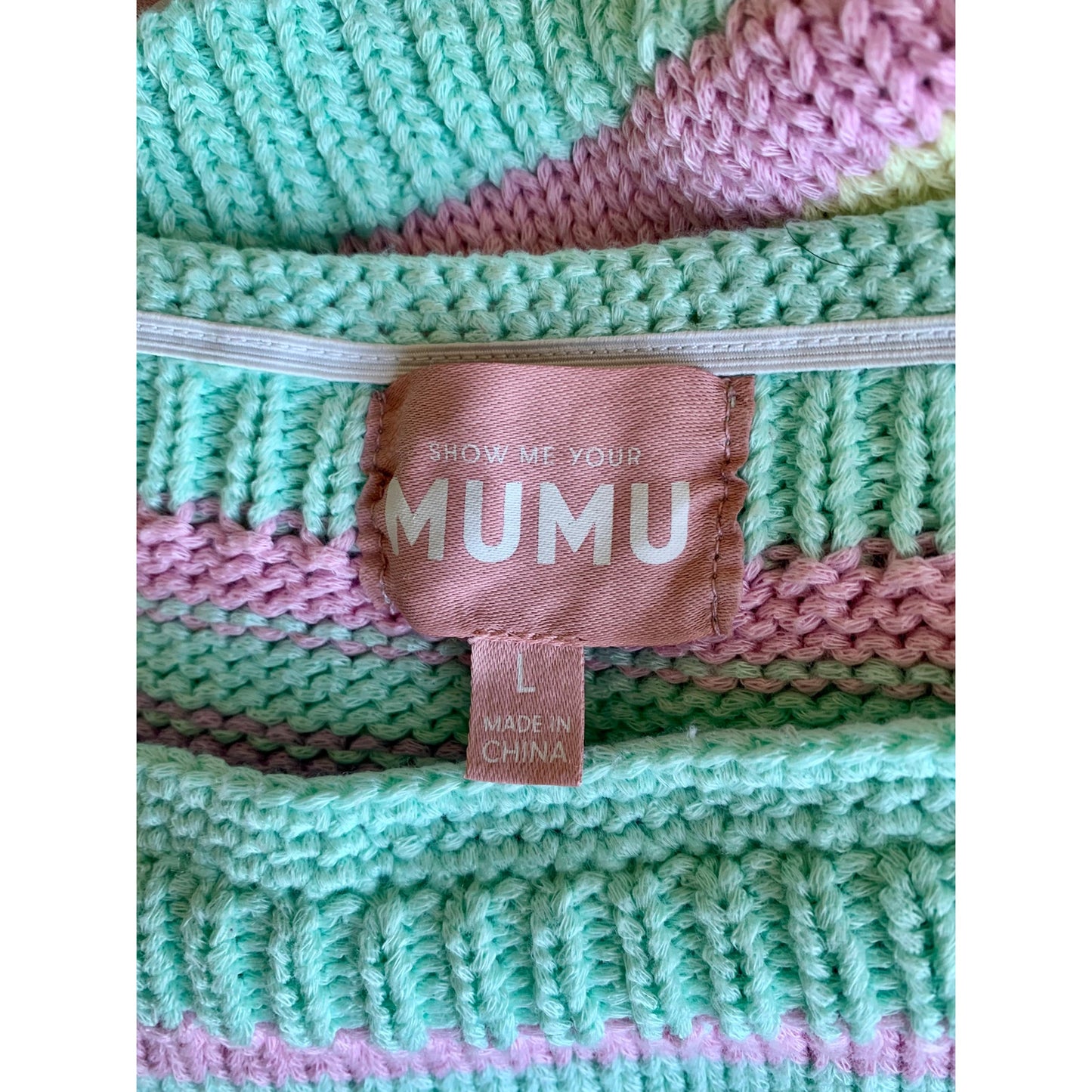 Show Me Your Mumu 3 Piece Nineties Knit Set in Pastel Dream Size M/L Striped