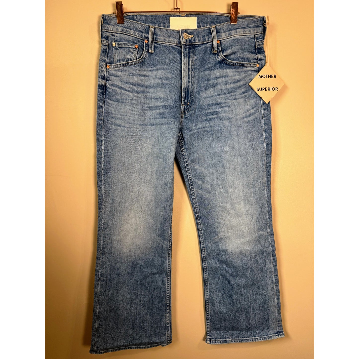 NEW NWT MOTHER Bookie Flood Jeans in Puzzled Size 30