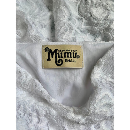 Show Me Your Mumu Lace Midi Dress White Small Floral Wedding Bridesmaid Party