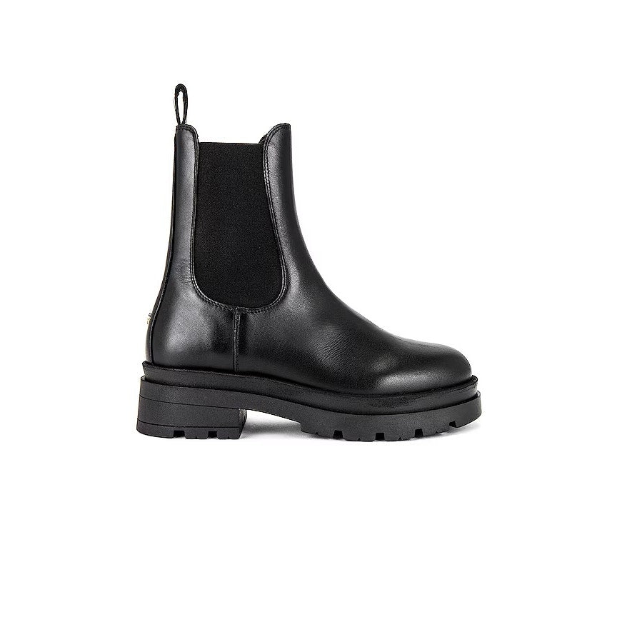 Anine Bing Justine Boots in Black Size 40 Leather Pull-On Round Toe Rubber Sole