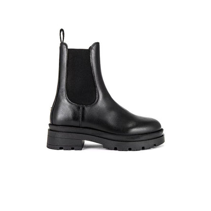 Anine Bing Justine Boots in Black Size 40 Leather Pull-On Round Toe Rubber Sole