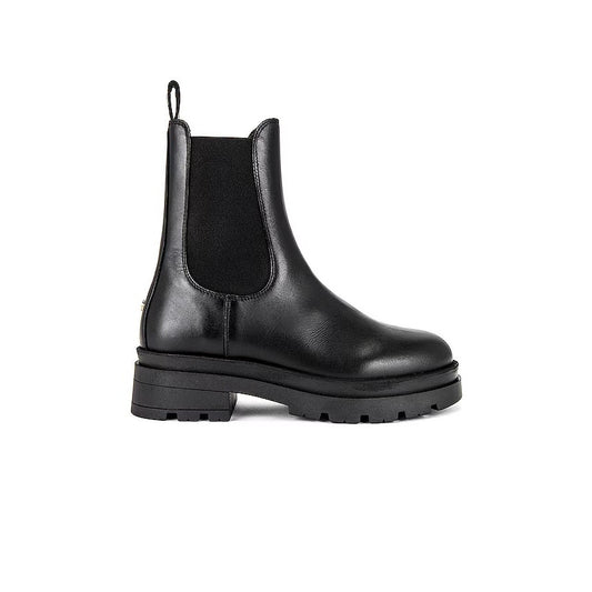 Anine Bing Justine Boots in Black Size 40 Leather Pull-On Round Toe Rubber Sole
