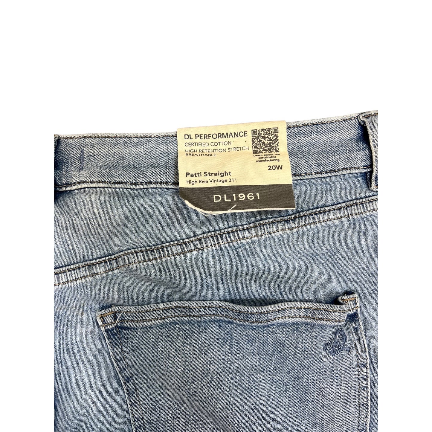 DL1961 Patti Straight High Rise Ankle in Vintage Blue Size 20W Denim Stretch