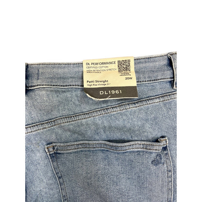 DL1961 Patti Straight High Rise Ankle in Vintage Blue Size 20W Denim Stretch