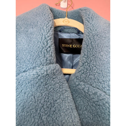 STINE GOYA Happy Faux Fur Jacket in Teal Blue XS