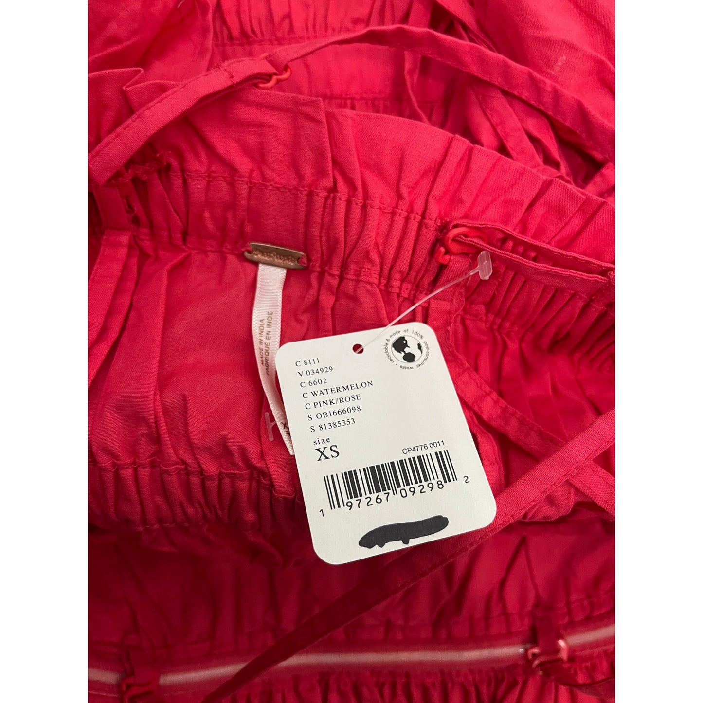 NEW NWT Free People Gabby Tube Crop Tap Pink Punch Size XS
