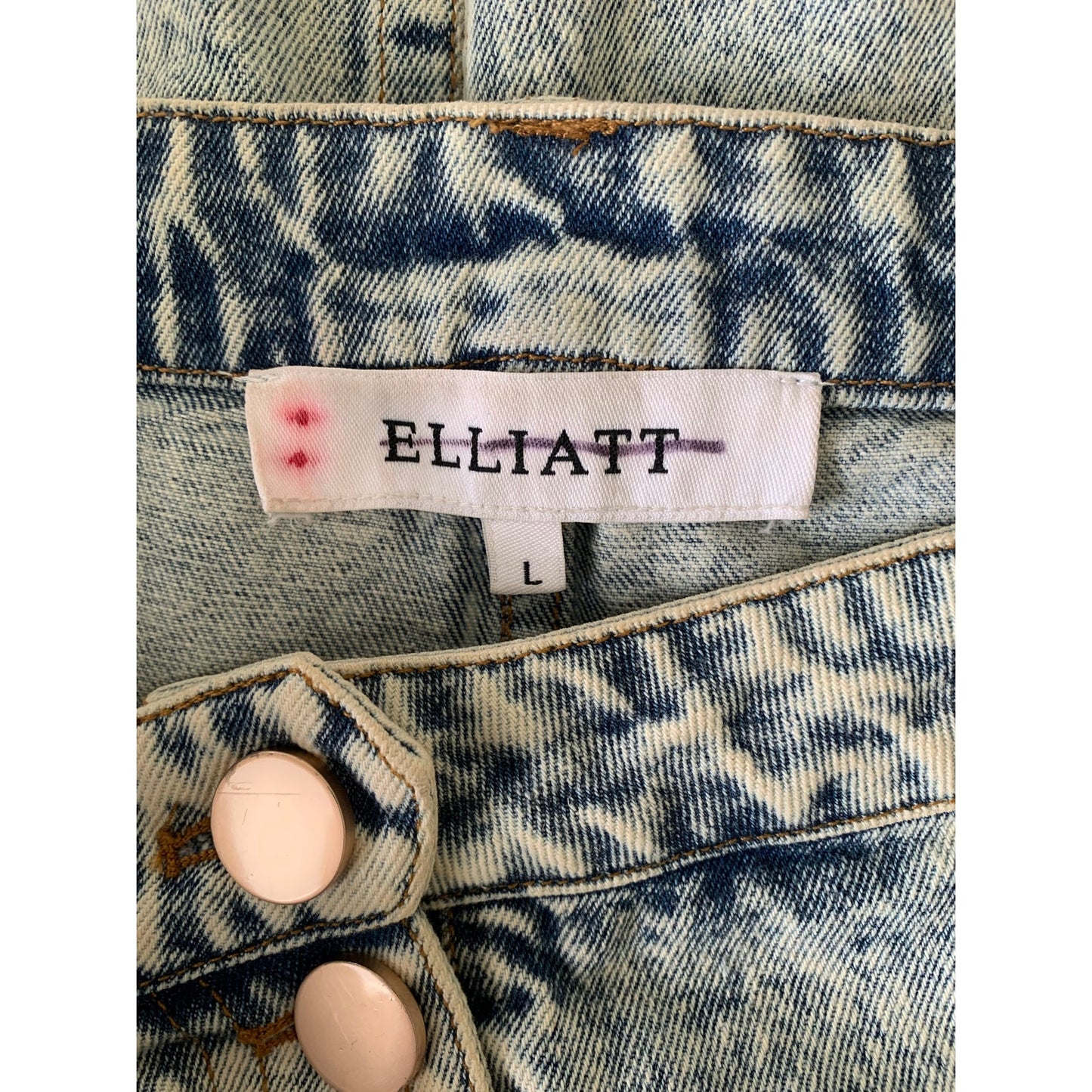 Elliatt Marion Set in Light Blue Large Denim Button Front Cropped Top Midi Skirt