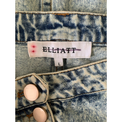 Elliatt Marion Set in Light Blue Large Denim Button Front Cropped Top Midi Skirt