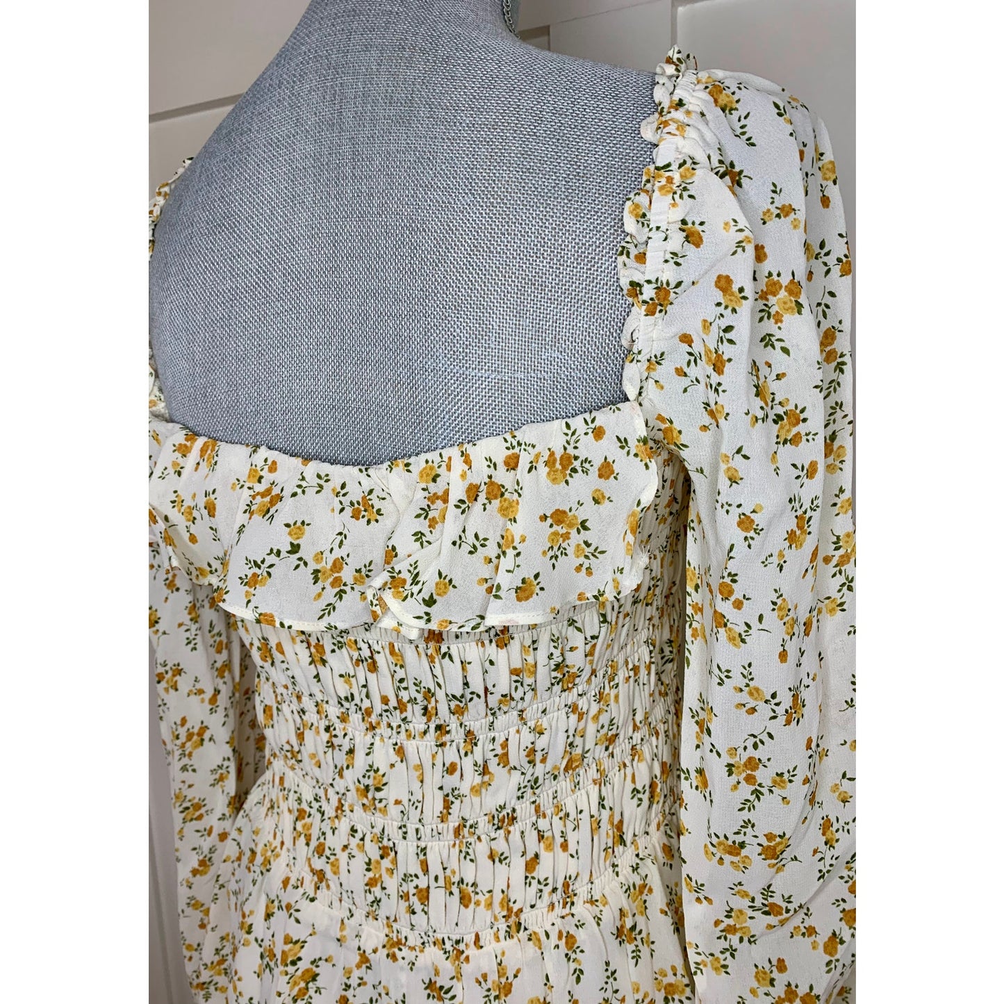Reformation Morris Mini Dress in Adagio Floral Sz 12 Long Sleeve Pullover Lined