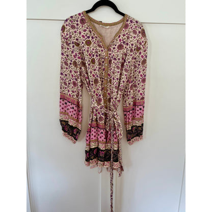 NEW Spell & The Gypsy Collective Lady Untamed Tunic Mini Dress Pink Floral